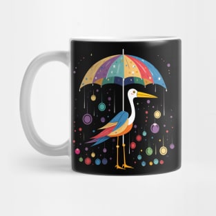 Stork Rainy Day With Umbrella Mug